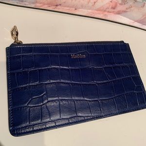 MaxMara Crocodile Blue Leather Wallet